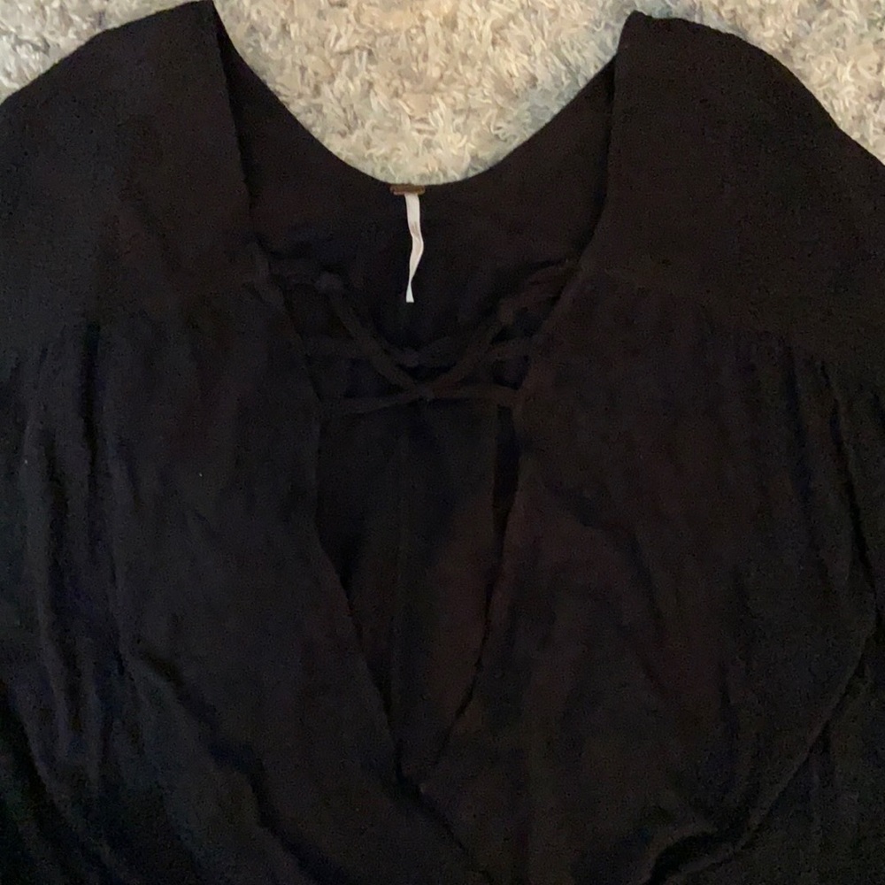 Free People Black Blouse
